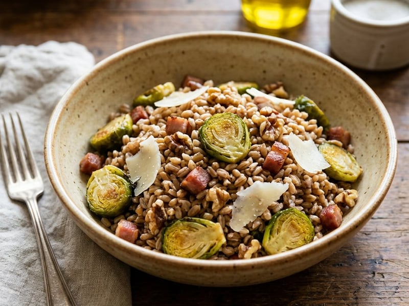 Farro Salad with Brussels Sprouts | Tuscan Lunch