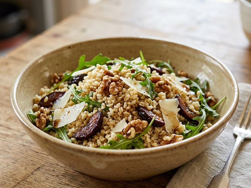 Salată toscană de bulgur cu prune uscate și pecorino