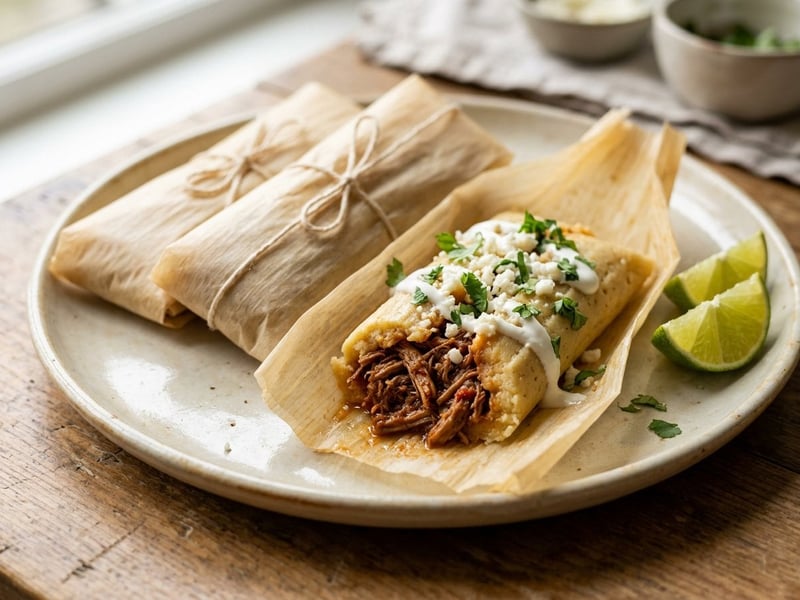 Tamales cu carne de vită | Street food mexican autentic