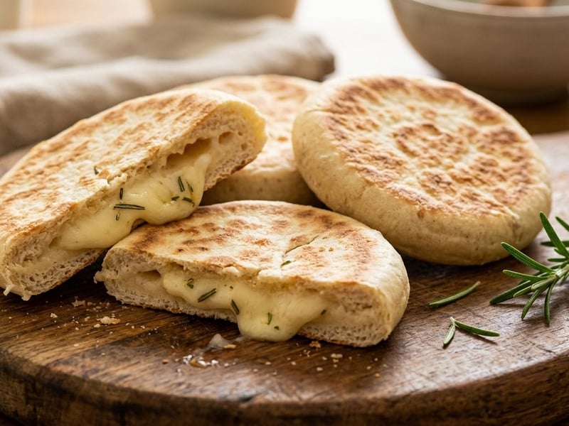Tigelle modenesi cu brânză Provolone | Flatbread italian de casă