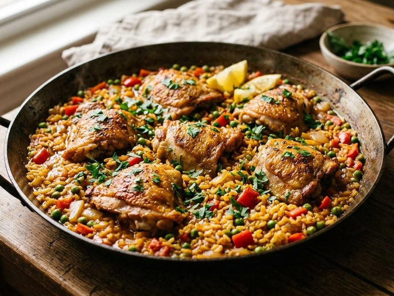 Arroz con pollo a la cerveza | Orez spaniol cu pui și bere