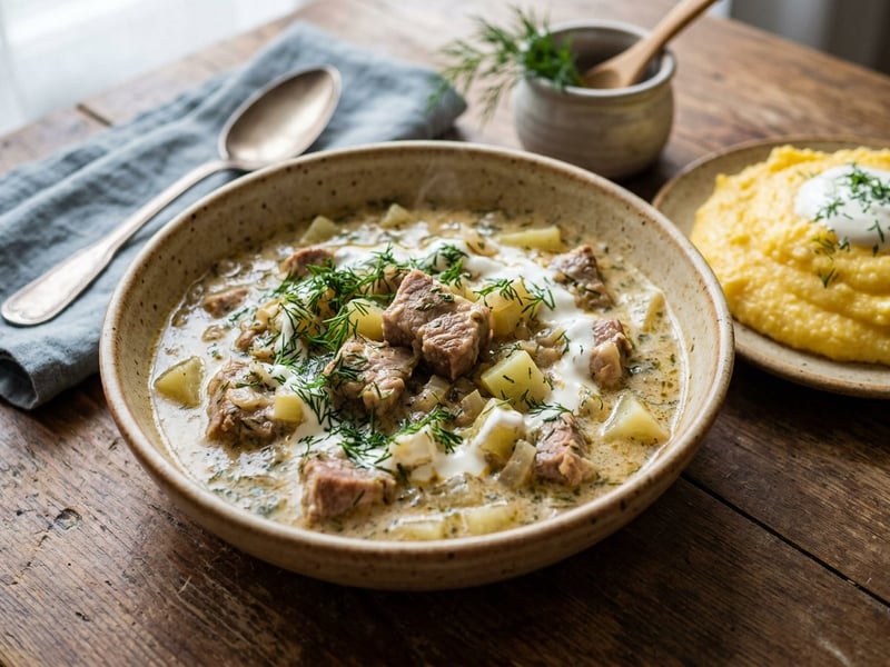 Tocană de porc cu gulii | Fragedă și cremoasă