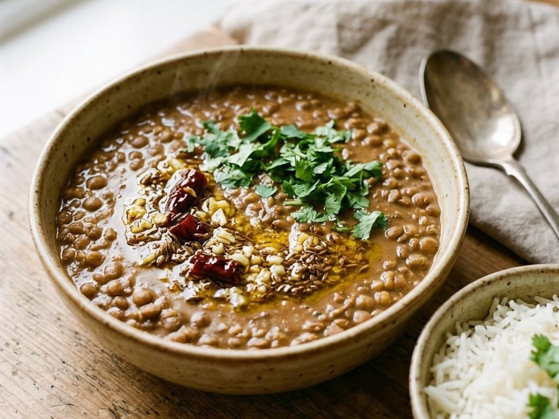 Sabut Masoor Dal | Curry indian de linte brună