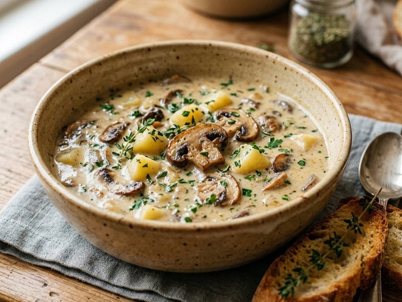 French Mushroom Chowder | Rich and Creamy
