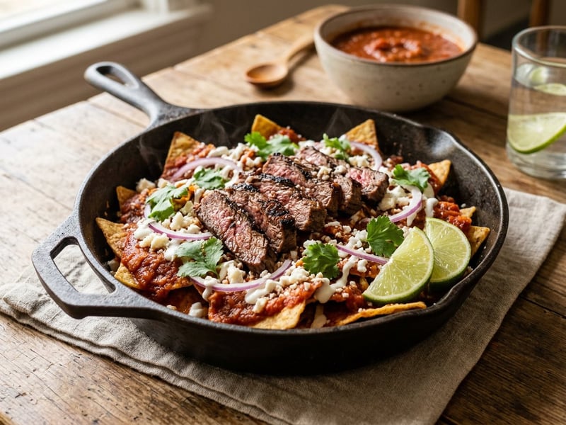 Chilaquiles cu vită | Street food mexican autentic