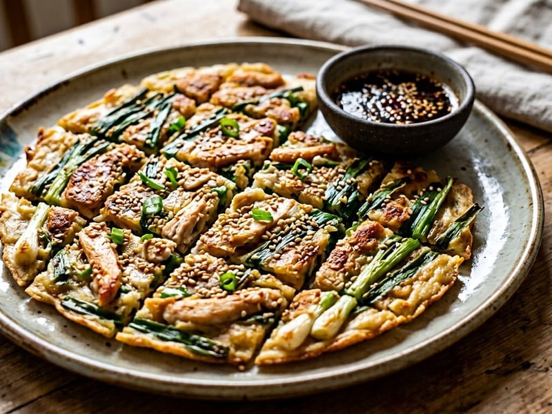 Dak Pajeon cu pui | Street food coreean crocant