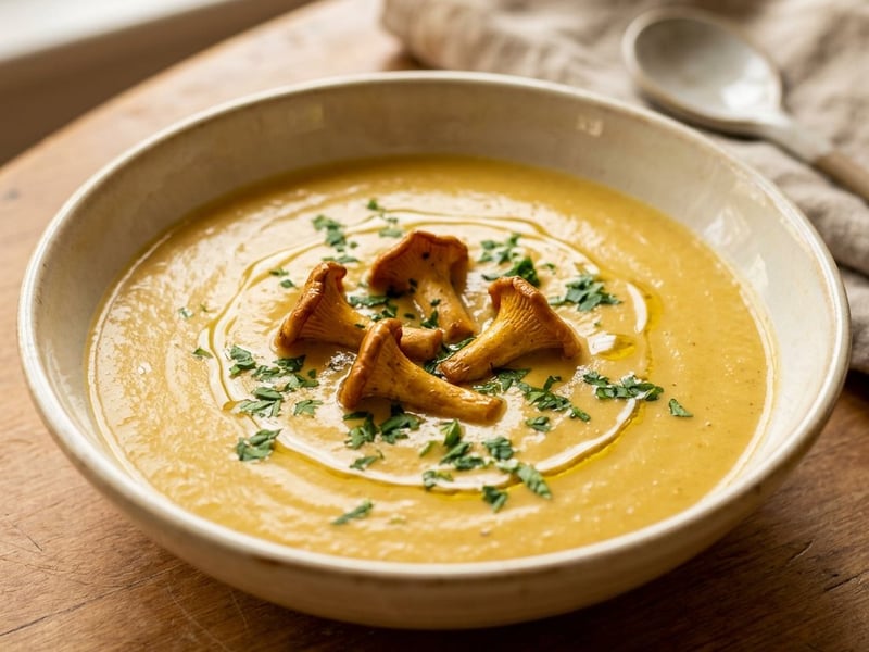 French Chanterelle Velouté with Truffle Infusion