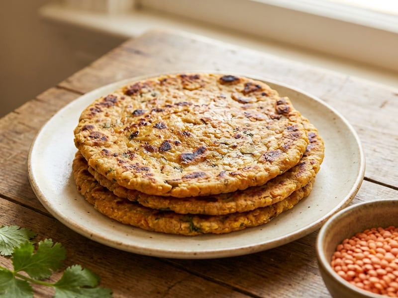 Indian Red Lentil Flatbreads (Dhal Paratha)