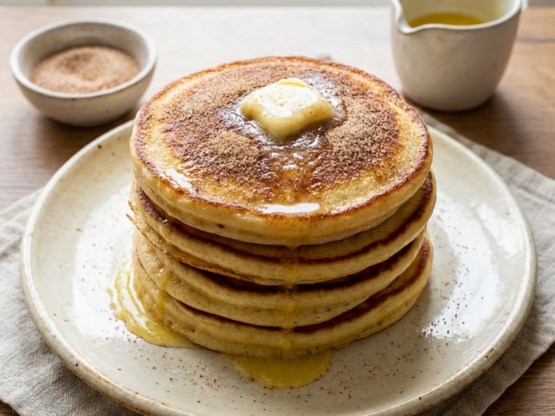 Fluffy Pancakes with Butter and Cinnamon
