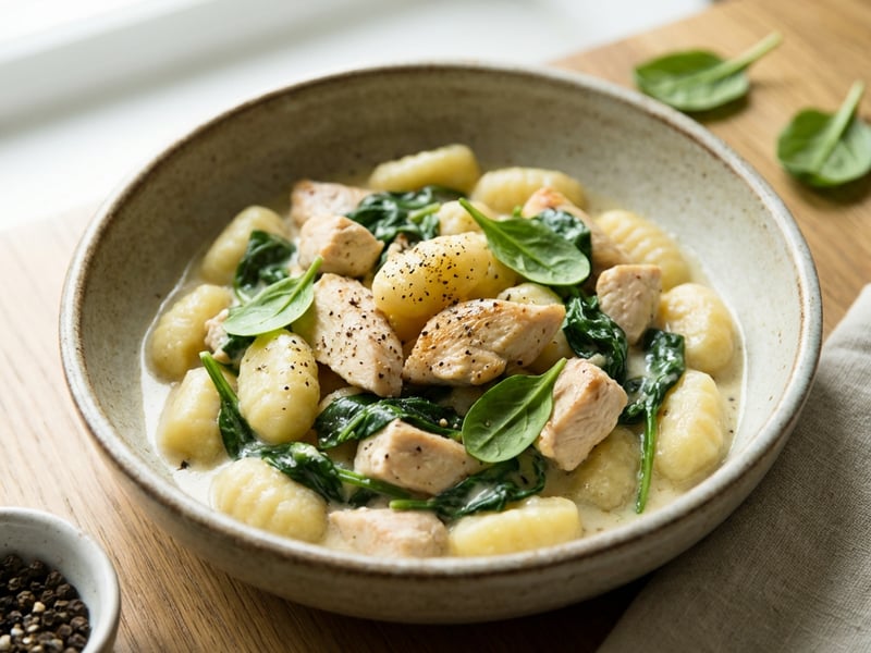 Gnocchi with Spinach and Chicken
