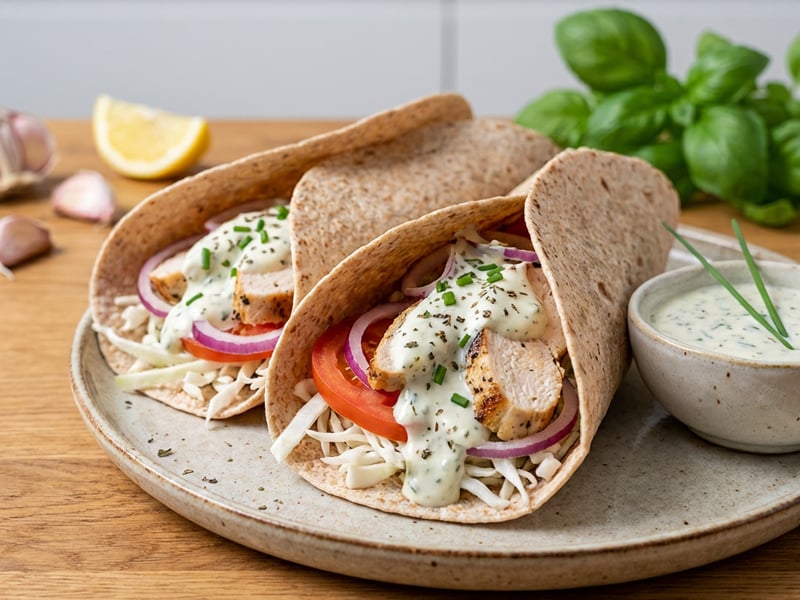 Chicken Tortilla with Creamy Herb Sauce