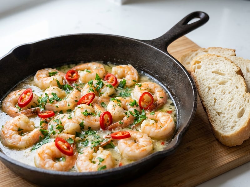 Shrimp with Garlic and White Wine