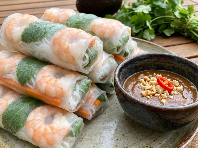 Vietnamese Spring Rolls (Nem Cuon) with Shrimp