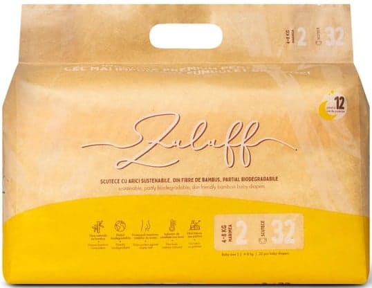 Zuluff Bamboo Fiber Diapers, Size 2