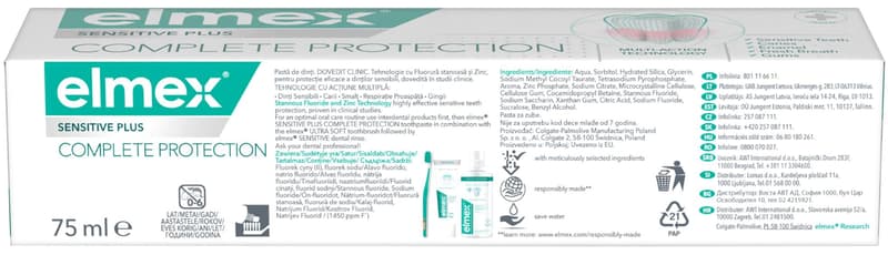 elmex Sensitive Plus Complete Protection Pasta de dinti pentru dinti sensibili