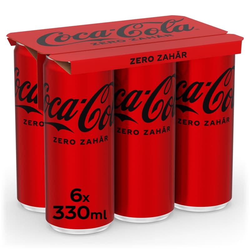 Coca-Cola Zero Zahar Bautura racoritoare carbogazoasa doza 6 pack