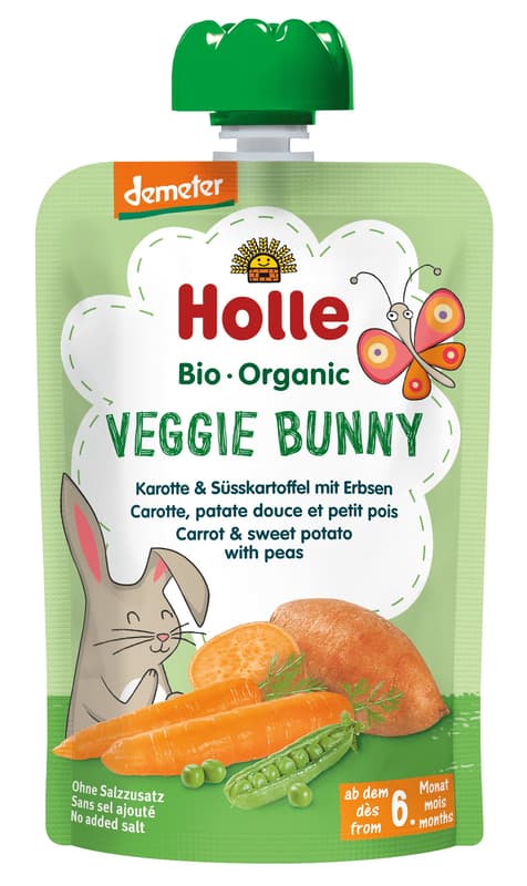 Holle Veggie Bunny ECO Mashed carrots, sweet potatoes and peas