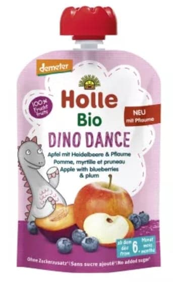 Holle Dino Date ECO Apple, Date and Blueberry Puree