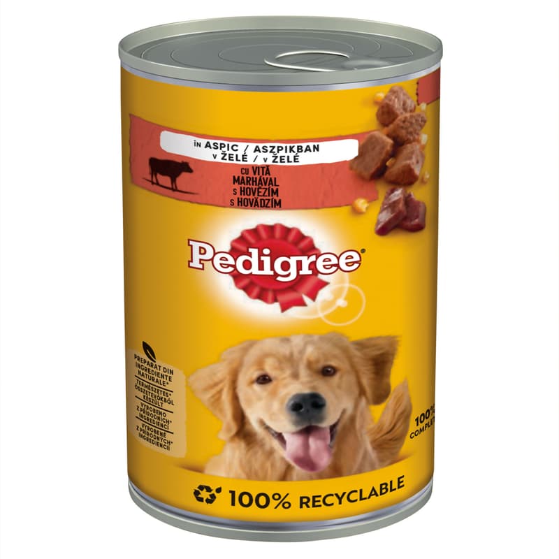 Pedigree Hrana umeda pentru caini adulti cu vita in aspic