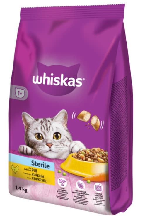 Whiskas Hrana uscata cu pui pentru pisici adulte