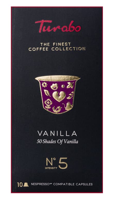 Turabo Cafea cu aroma de vanilie 10 capsule compatibile Nespresso