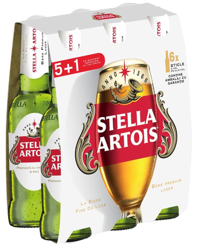 Stella Artois Bere blonda superioara sticla 5+1 pack