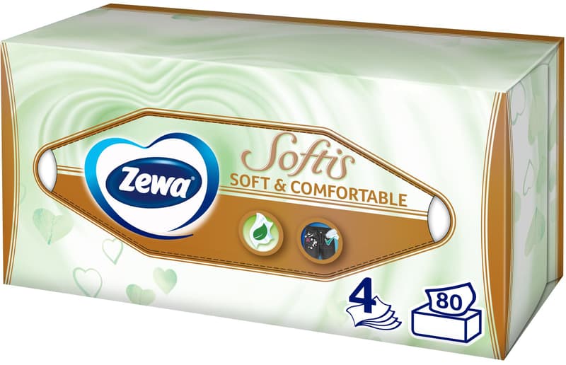 Zewa Softis Natural Soft Facial Tissues, 4-ply