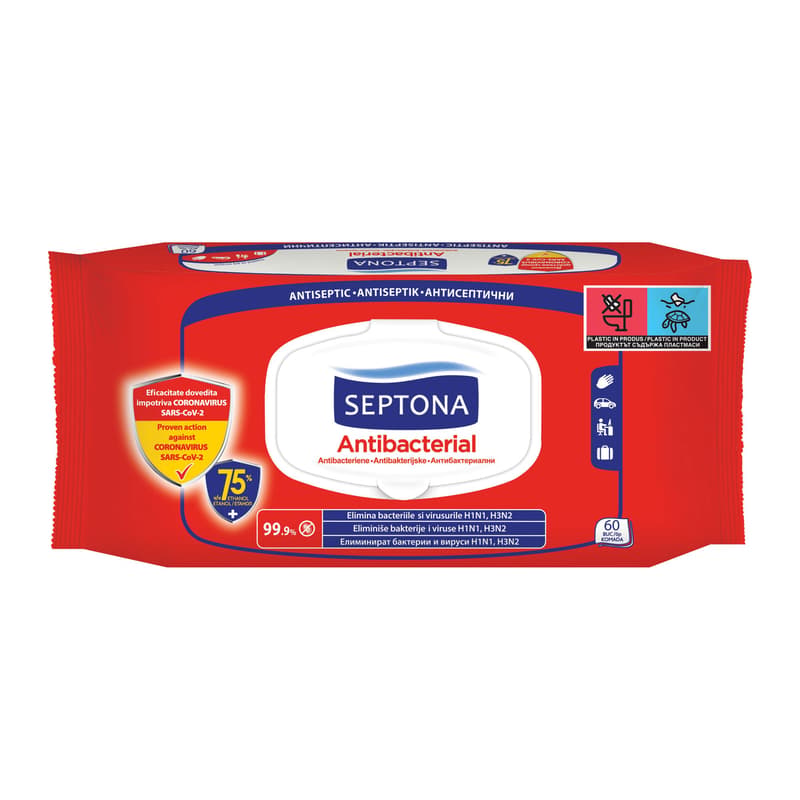 Septona Antibacterial Wipes with 75% Ethanol