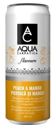 Aqua Carpatica Bautura racoritoare cu apa minerala si suc de piersica si mango doza