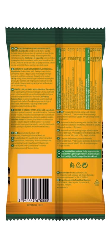 Nutline Salt-Free Black Sunflower Seeds