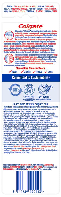Colgate Pachet: 2 x Periuta de dinti Colgate Max White Medium, cu peri de duritate medie
