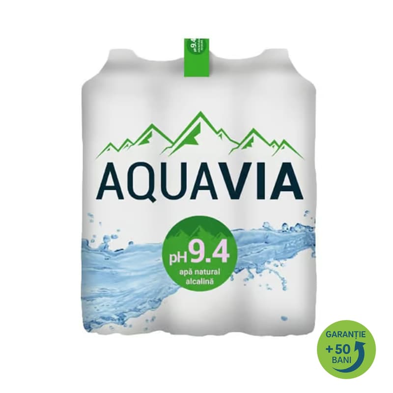 Aquavia Apa plata de izvor natural alcalina (6x2l)