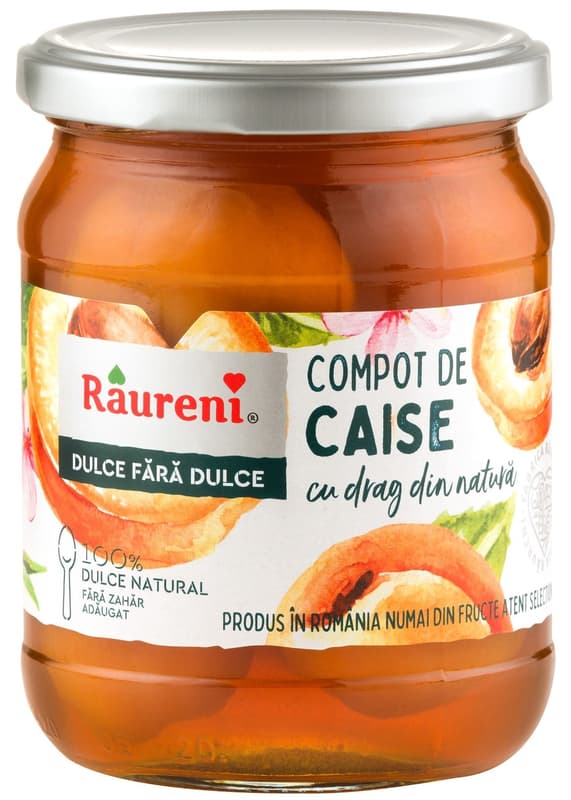 Raureni Apricot Compote Sweetened without Sugar