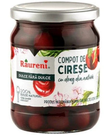 Raureni Cherry Compote Sweetened without Sugar