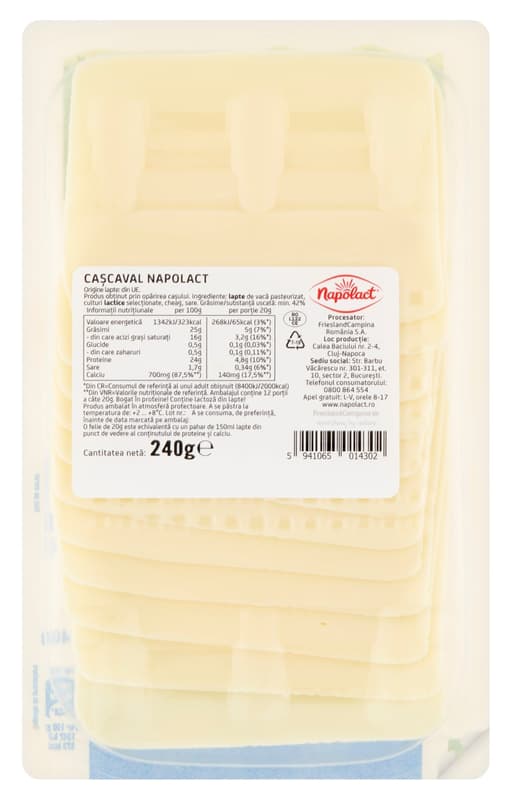 Napolact Cheese in 12 slices