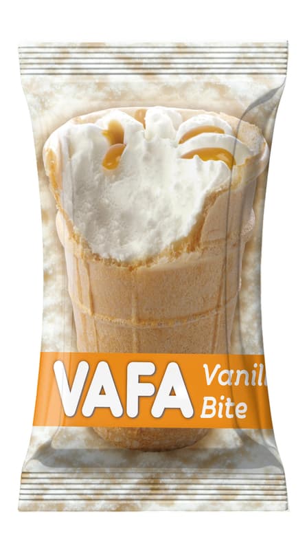 Tutti Inghetata cu aroma de vanilie si sos de caramel vafa