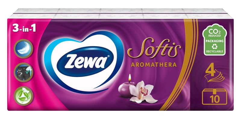 Zewa Servetele nazale Softis Aromathera, 4 straturi, 10 pachete