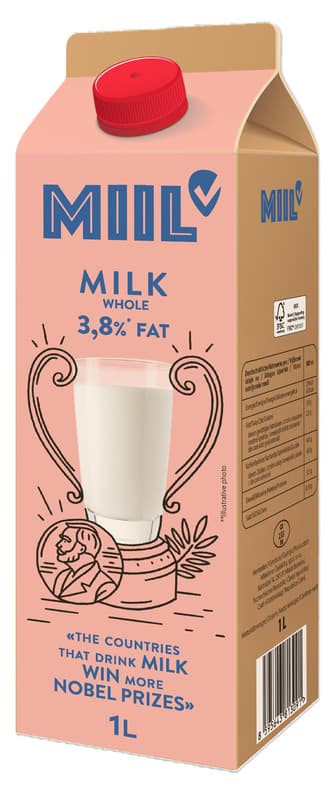 Miil Lapte proaspat integral 3.8% grasime