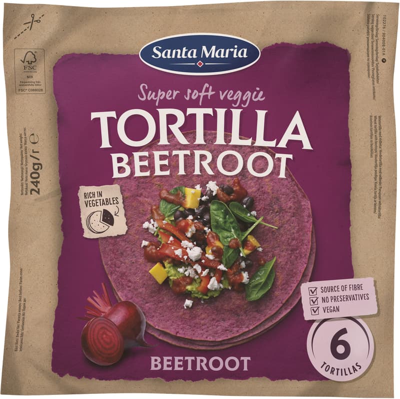 Santa Maria Tortilla medie sfecla rosie