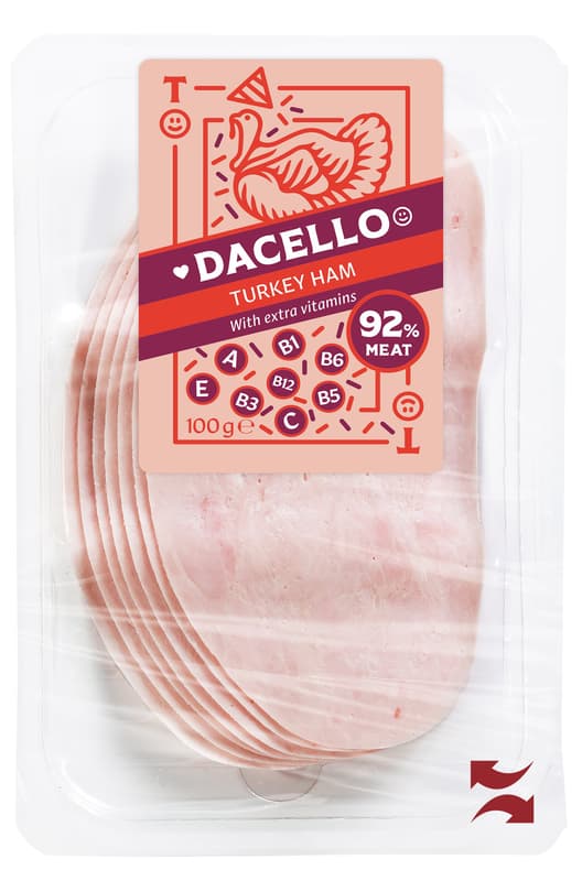 Dacello Sunca de curcan cu extra vitamine 92% carne