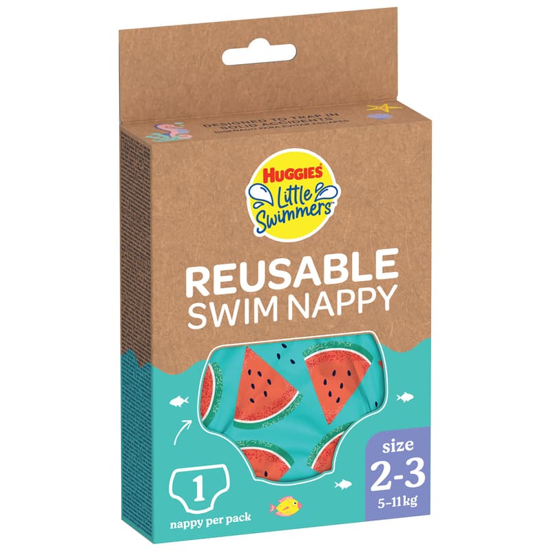 Scutece Huggies LS chilotei pentru baie refolosibili (nr 2-3), Watermelon