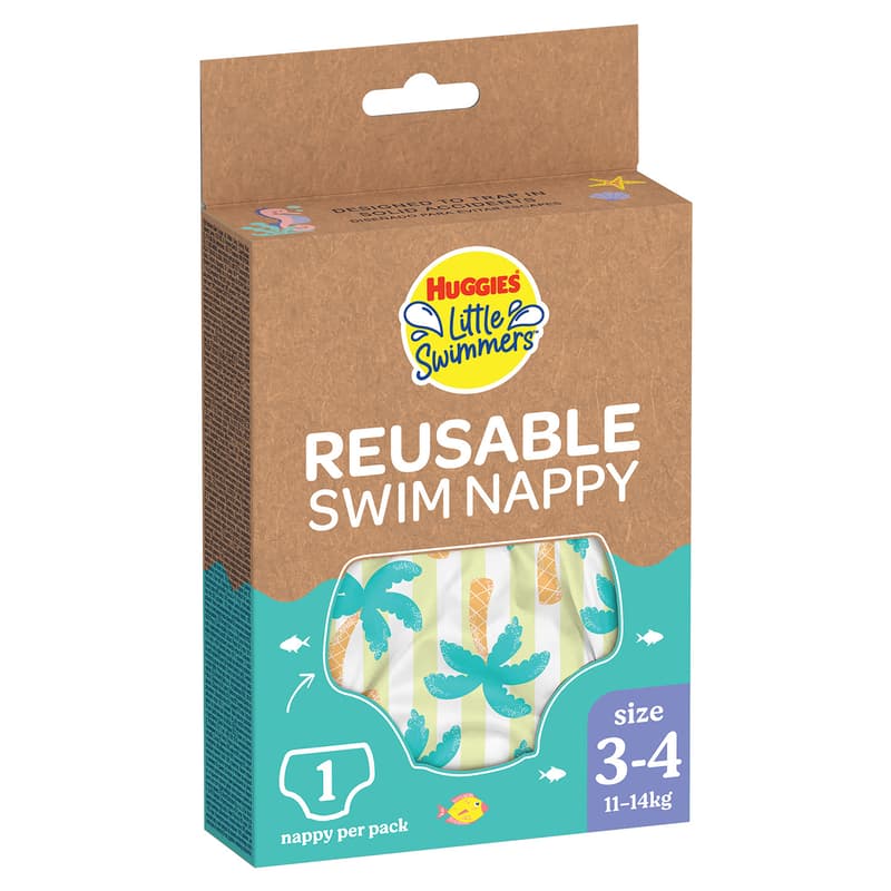 Scutece Huggies LS chilotei pentru baie refolosibili (nr 3-4), Tropical