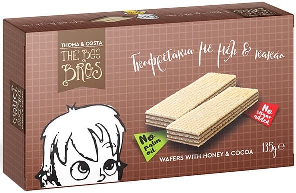 The Bee Bros Napolitane cu cacao si miere fara zahar, cu indulcitori