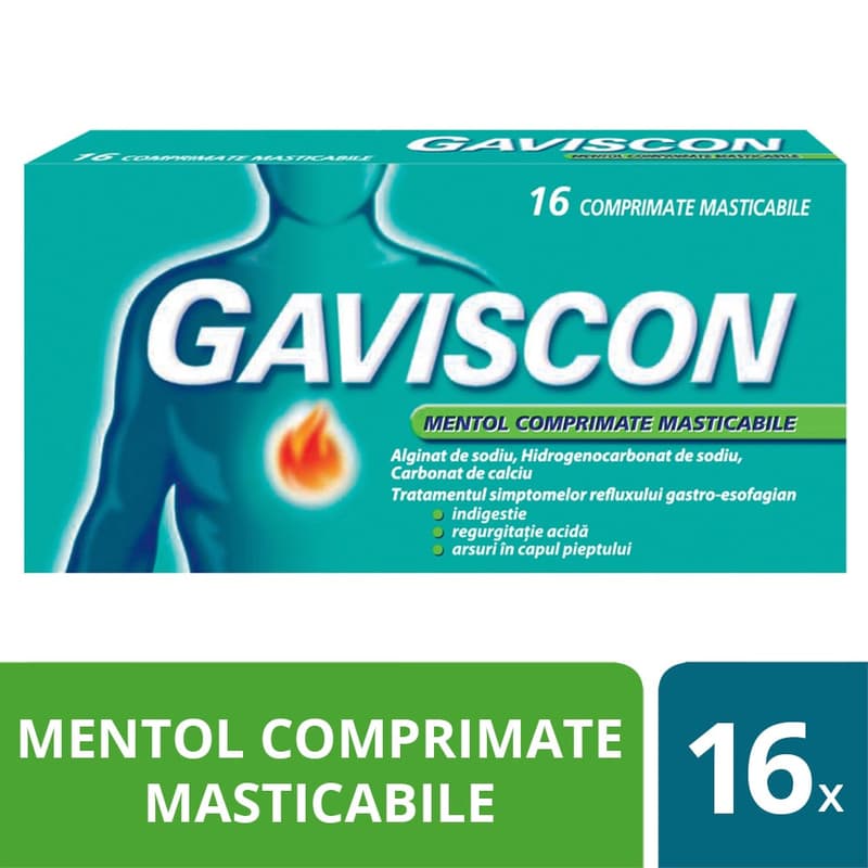 GAVISCON MENTHOL 16 CHEWABLE TABLETS
