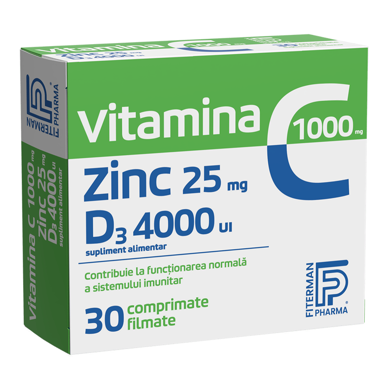VITAMIN C 1000+ZINC 25+D3 4000 30 FILM-COATED TABLETS