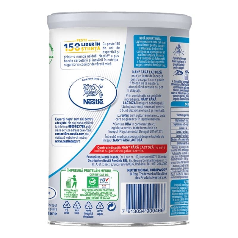 NESTLE NAN LACTOSE FREE POWDER MILK 400G