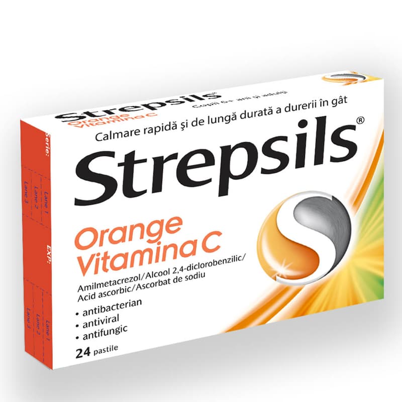 STREPSILS ORANGE VITAMINA C 24 PASTILE