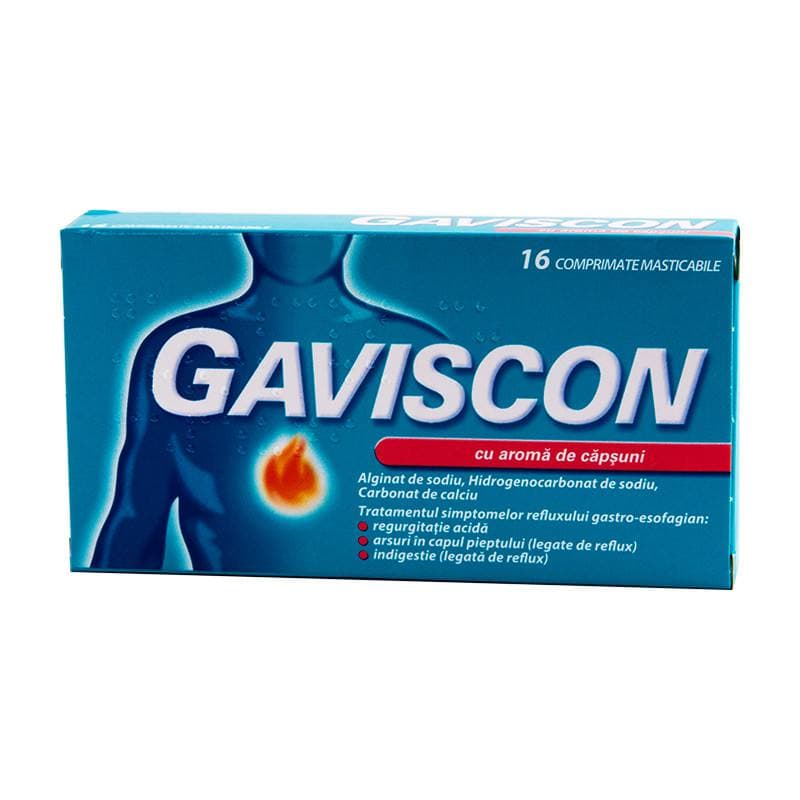 GAVISCON STRAWBERRY 16 CHEWABLE TABLETS