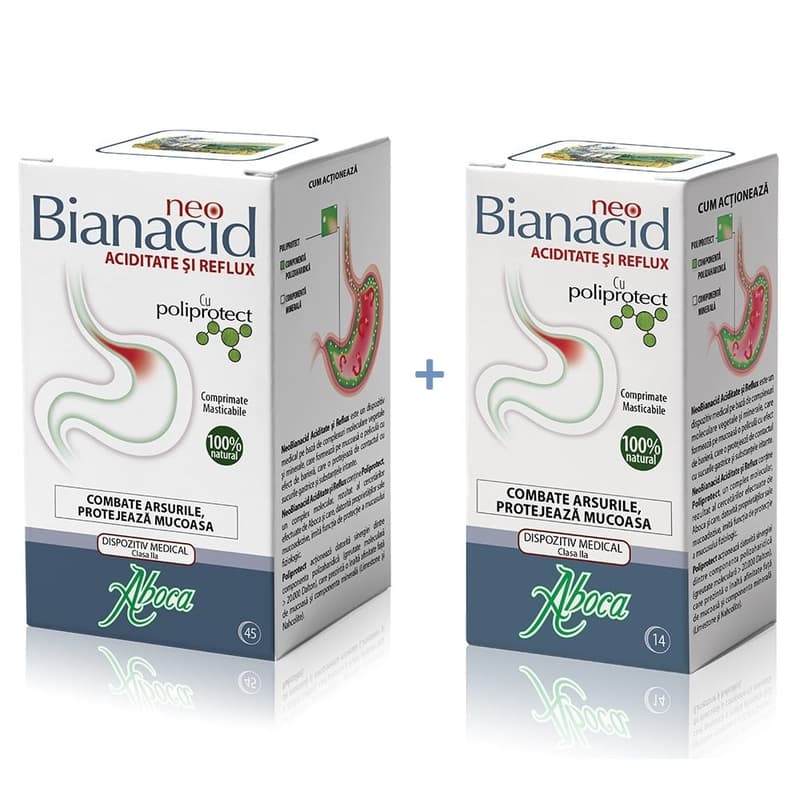 ABOCA NEOBIANACID ACIDITY AND REFLUX 45 TABLETS + 14 TABLETS FREE
