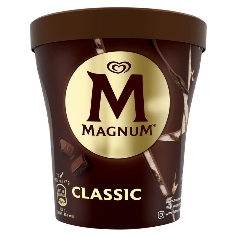 Magnum Classic Pint Vanilla Ice Cream with Milk Chocolate Coating